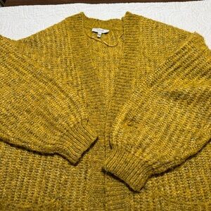 B. Young Bulky Long Cardigan in Mustard Yellow